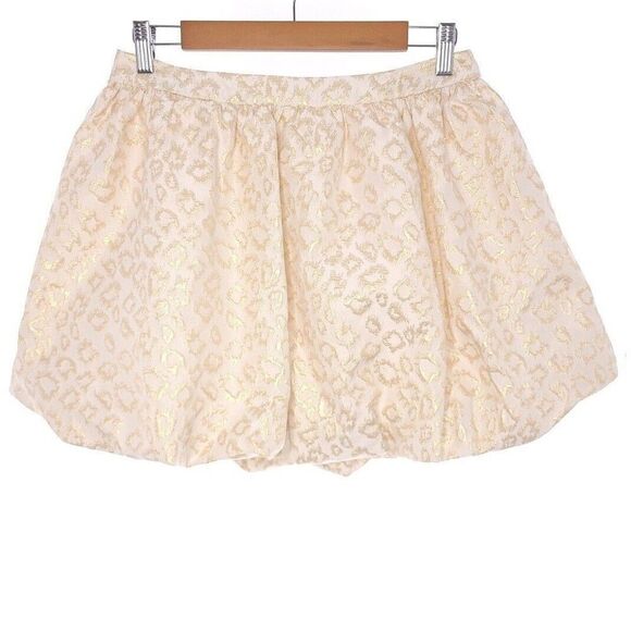 Lilly Pulitzer Leah Animal Print Skirt Gold Dazzle Leopard Jacquard Womens 6 - Picture 1 of 8
